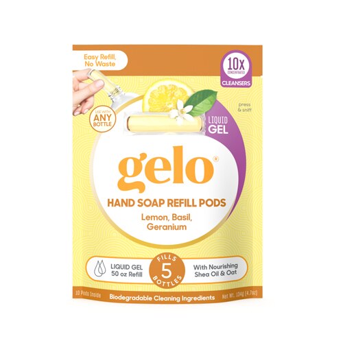 Gelo Hand Soap Refill Pods Lemon-Basil-Geranium -- 10 Pods