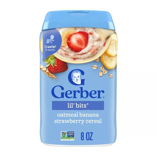 Gerber Baby Cereal Non-GMO 6+ Months Oatmeal Banana Strawberry