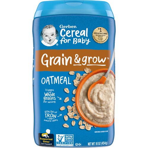 Gerber Grain & Grow Stage 2 Oatmeal Non-GMO Cereal -- 16 oz
