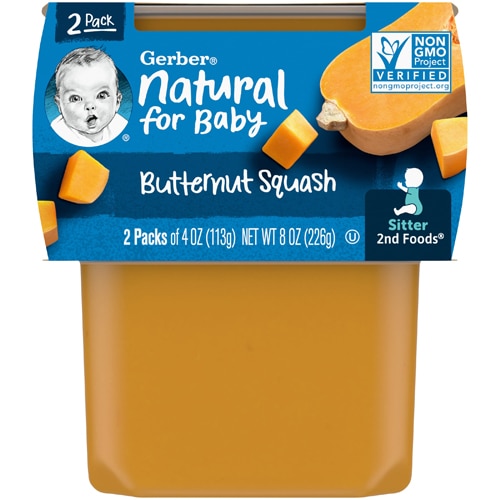 Gerber Natural Baby Food Stage 2 Puree Butternut Squash