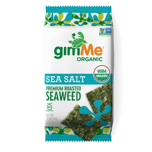 GimMe Organic Premium Roasted Seaweed Snacks Sea Salt -- 0.17 oz