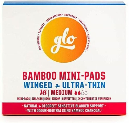 Glo Organic Bamboo Mini-Pads with Wings for Sensitive Bladder - Medium