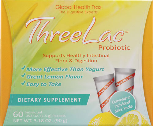 Global Health Trax ThreeLac™ Probiotic Lemon -- 60 Packets