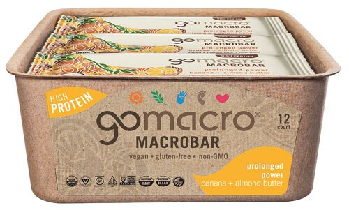 Go Macro Gluten Free Macrobar Prolonged Power Banana + Almond Butter -- 12 Bars
