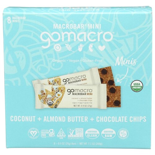 Go Macro Organic Gluten Free Macro Mini Bars Coconut+Almond Butter+Chocolate Chip