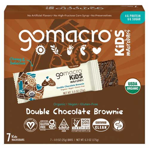 Go Macro Organic Gluten Free Macrobar Double Chocolate Brownie -- 7 Bars