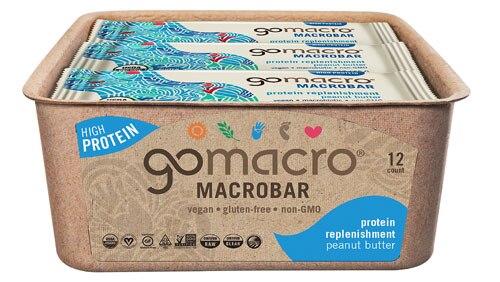Go Macro Organic Gluten Free Macrobar Protein Replenishment Peanut Butter -- 12 Bars