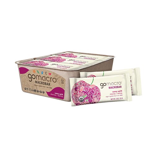 Go Macro Organic Gluten Free Macrobar Sunny Uplift Cherries + Berries -- 12 Bars