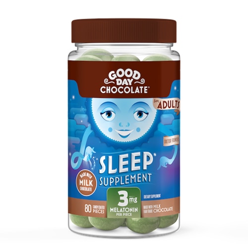 Good Day Chocolate Adults Sleep Supplement Milk Chocolate -- 3 mg - 80 Candy Coated Pieces