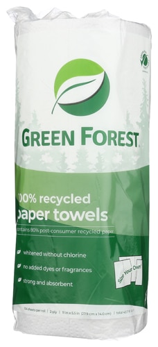 Green Forest Paper Towels 100% Recycled Paper 2-Ply