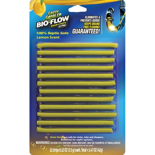 Bio-Flow Drain Cleaner & Deodorizer Strips (Lemon) - 12 Strip Pack