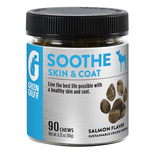 Green Gruff Soothe Skin & Coat Salmon Dog Chews - Jar
