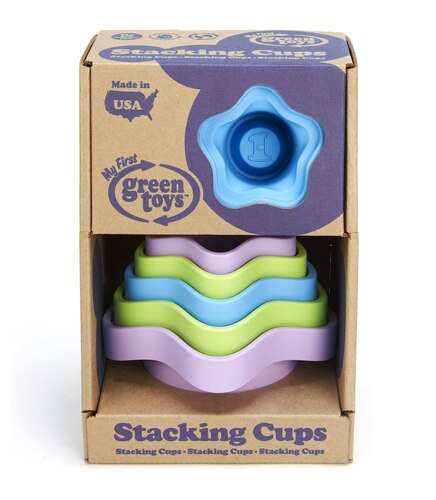 Green Toys Stacking Cups BPA Free For Baby 6 Months+ 6 Pieces -- 1 Set
