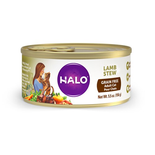 Halo Purely For Pets Spot's Stew® for Adults Cats Lamb -- 5.5 oz