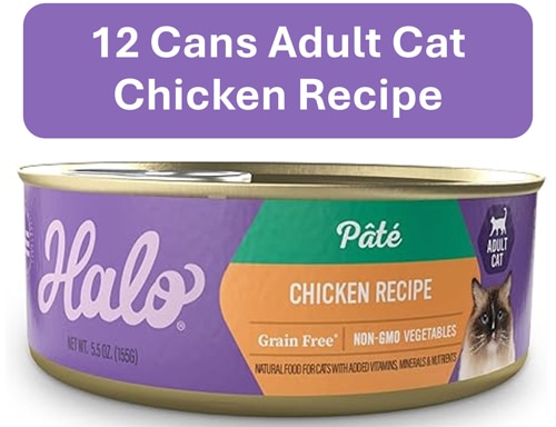 Halo Adult Cat Wet Food Pate Grain-Free Chicken Recipe