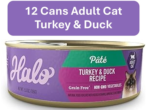 Halo Adult Cat Wet Food Pate Turkey & Duck Recipe