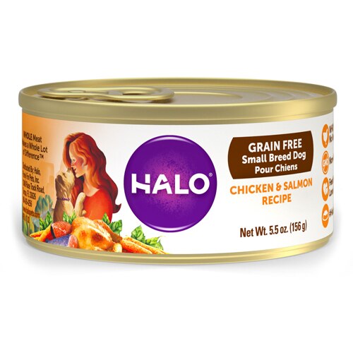 Halo Chicken & Salmon Recipe Grain-Free Small Breed Canned Dog Food -- 5.5 oz Each / Pack of 12