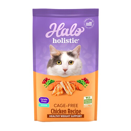 Halo Holistic Indoor Grain-Free Cage-Free Chicken Recipe Adult Dry Cat Food -- 3 lb Bag