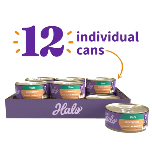 Halo Wet Cat Food Pate Grain-Free Chicken Recipe