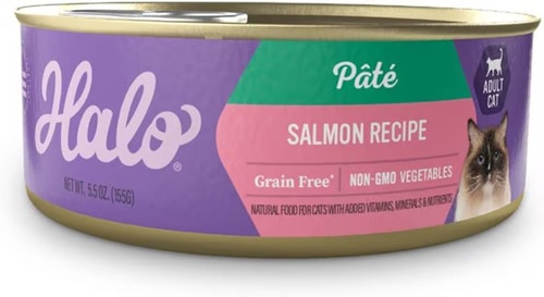 Halo Wet Cat Food Pate Grain-Free Salmon Recipe