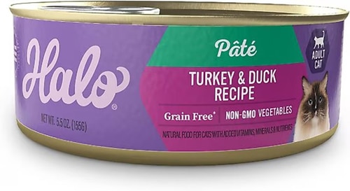 Halo Wet Cat Food Pate Grain-Free Turkey & Duck Recipe
