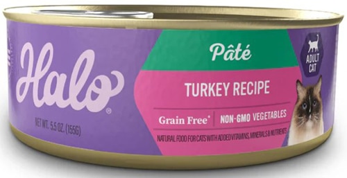 Halo Wet Cat Food Pate Grain Free Turkey Recipe