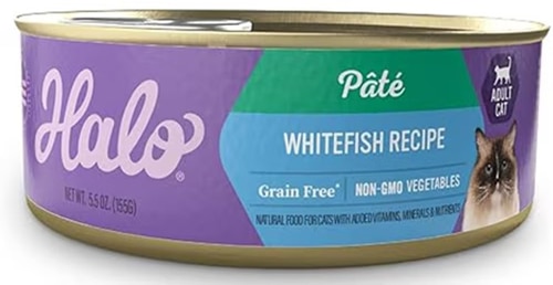 Halo Wet Cat Food Pate Grain-Free Whitefish Recipe