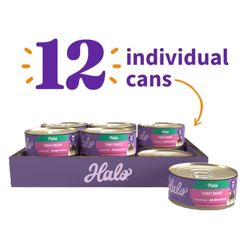 Halo Wet Cat Food Pate Turkey Recipe