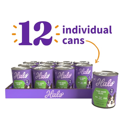 Halo Wet Dog Food Vegan Non GMO Vegetables Plant Based Recipe