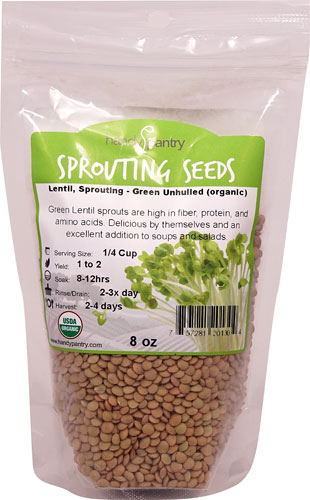 Handy Pantry Organic Green Lentil Sprouting Seed 8 Oz Vitacost