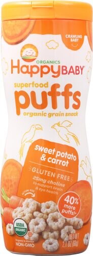 Happy Baby Organic Superfood Puffs Sweet Potato & Carrot - Baby Finger Food