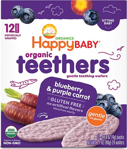 Happy Baby  Teethers  Baby Food Blueberry &amp; Purple Carrot -- 1.7 oz