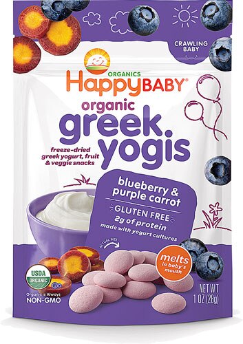 Happy Baby Organic Yogis Blueberry & Purple Carrot Snack - Crawling Baby -- 1 oz
