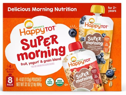 Happy Tot Organic Super Morning Chia 2+ Years Fruit Yogurt Grain Blend