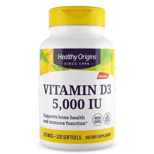 Healthy Origins Vitamin D3 5000 Iu 120 Softgels