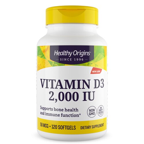 Healthy Origins Vitamin D3 -- 2000 IU - 120 Softgels