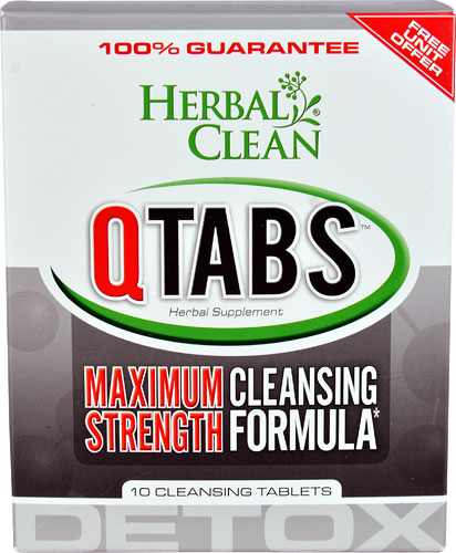 Herbal Clean Detox QTabs™ Maximum Strength Cleansing Formula -- 10 Tablets