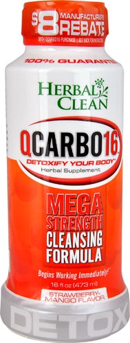 Herbal Clean QCARBO16™ Mega Strength Cleansing Formula Strawberry Mango -- 16 fl oz