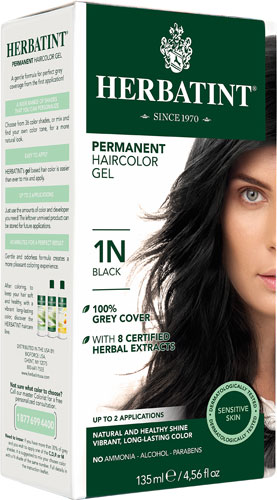 Herbatint Permanent Haircolor Gel 1N Black -- 135 mL