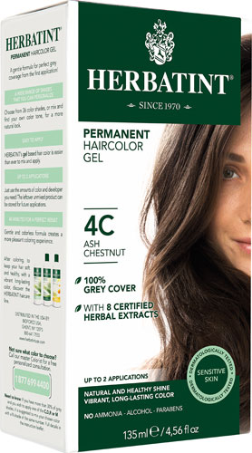Herbatint Permanent Haircolor Gel 4c Ash Chestnut 4 Fl Oz