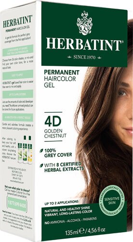 Herbatint Permanent Haircolor Gel 4D Golden Chestnut -- 135 mL