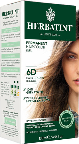 Herbatint Permanent Haircolor Gel 6D Dark Golden Blonde -- 135 mL