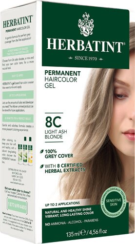 Herbatint Permanent Haircolor Gel 8C Light Ash Blonde -- 135 mL