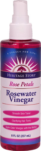 Heritage Products Rosewater Vinegar Rose Petals -- 8 fl oz