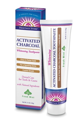 Heritage Store Activated Charcoal Whitening Toothpaste Fresh Mint -- 5.1 oz