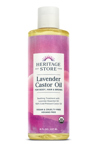 Heritage Store Lavender Castor Oil Organic -- 8 fl oz