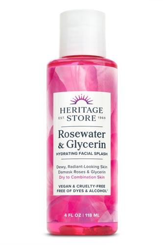 Heritage Store Rosewater & Glycerin Hydrating Facial Splash -- 4 fl oz