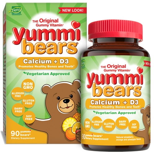 Hero Nutritionals Yummi Bears Calcium Plus Vitamin D3 90 Gummies