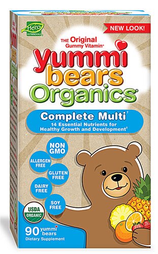 Hero Nutritionals Yummi Bears® Organics™ Complete Multi-Vitamin Natural Fruit -- 90 Gummy Bears