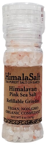 HimalaSalt Himalayan Pink Sea Salt Refillable Grinder